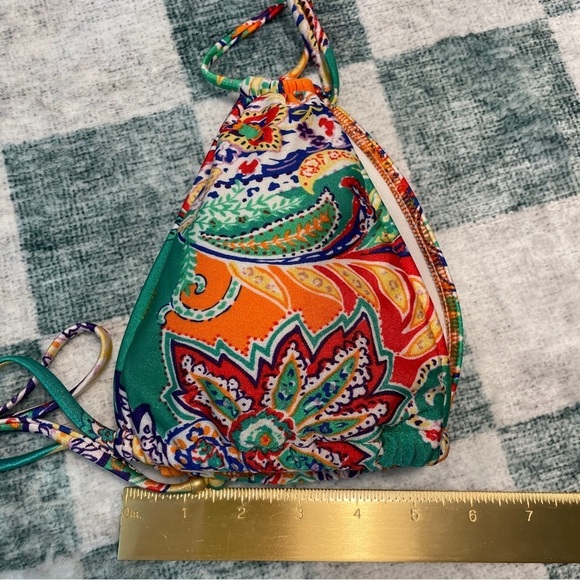 Ralph Lauren Bright Paisley Double String Bikini Triangle Top Medium - Picture 11 of 11
